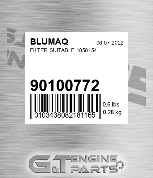 901.00772 Filter Suitable 1858154 for BLUMAQ