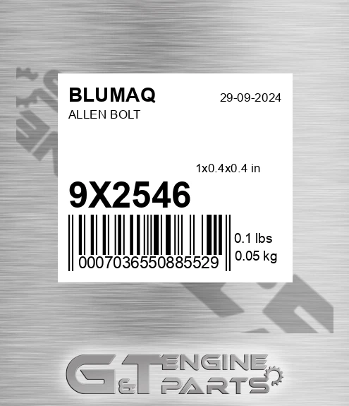 9X-2546 Allen Bolt for BLUMAQ