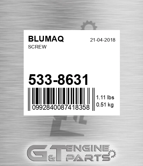 533-8631 Screw for BLUMAQ