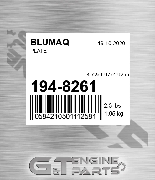 194-8261 Plate for BLUMAQ