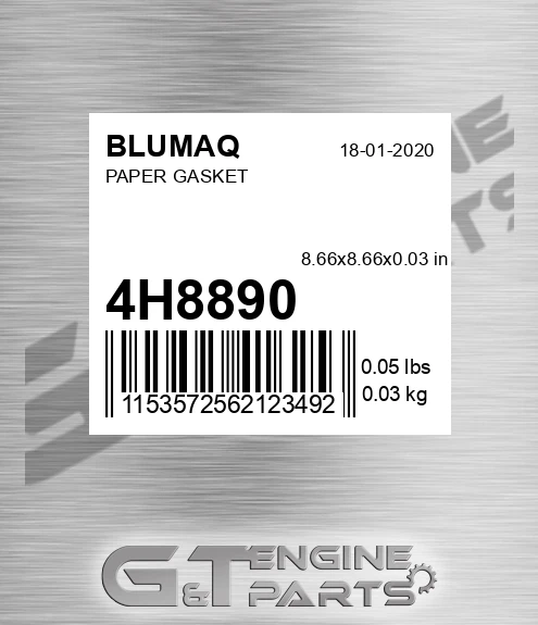 4H-8890 Paper Gasket for BLUMAQ