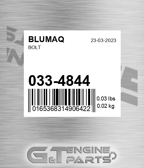 033-4844 Bolt for BLUMAQ
