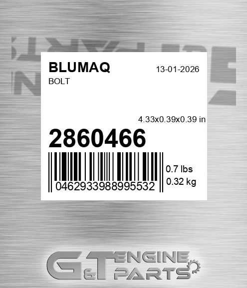 286-0466 Bolt for BLUMAQ