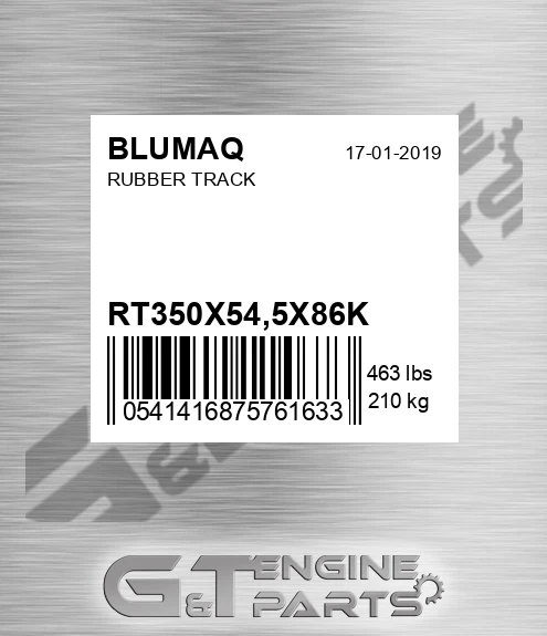 RT350X54,5X86K Rubber Track for BLUMAQ
