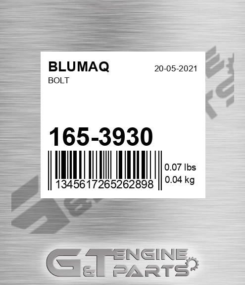 165-3930 Bolt for BLUMAQ