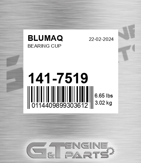 141-7519 Bearing Cup for BLUMAQ