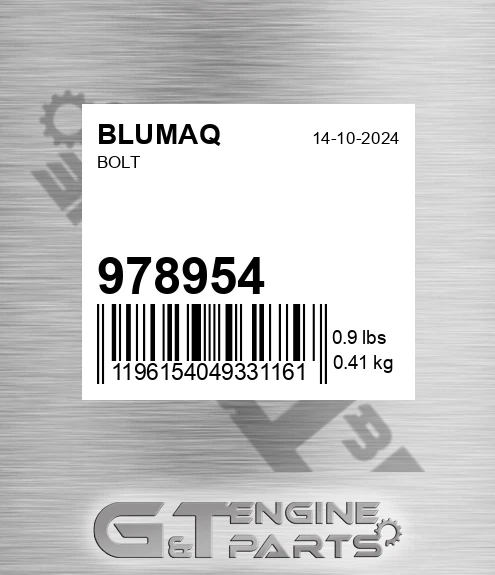 978954 Bolt for BLUMAQ