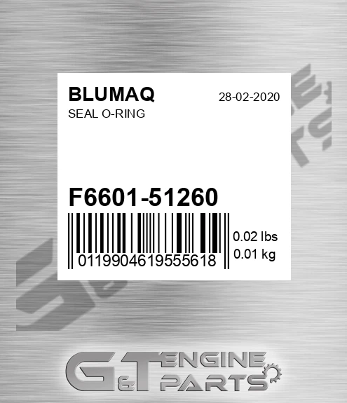 F6601-51260 Seal O-ring for BLUMAQ