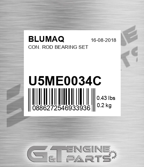 U5ME0034C Con. Rod Bearing Set for BLUMAQ