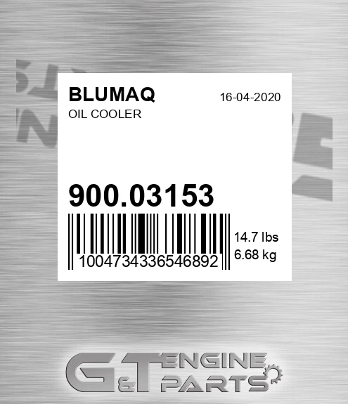 900.03153 Oil Cooler for BLUMAQ