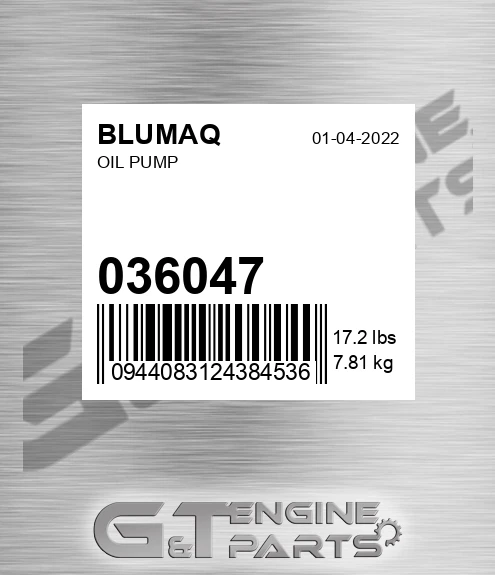 036.047 Oil Pump for BLUMAQ