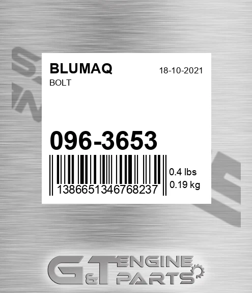 096-3653 Bolt for BLUMAQ