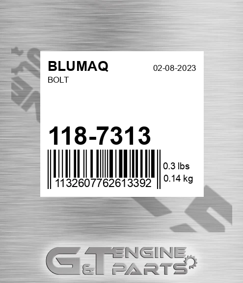 118-7313 Bolt for BLUMAQ