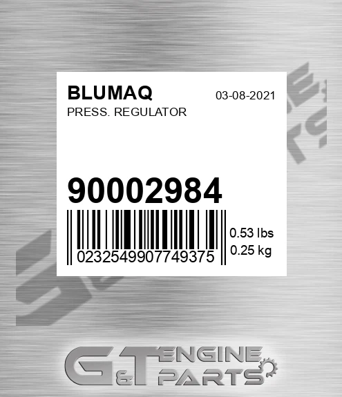 900.02984 Press. Regulator for BLUMAQ