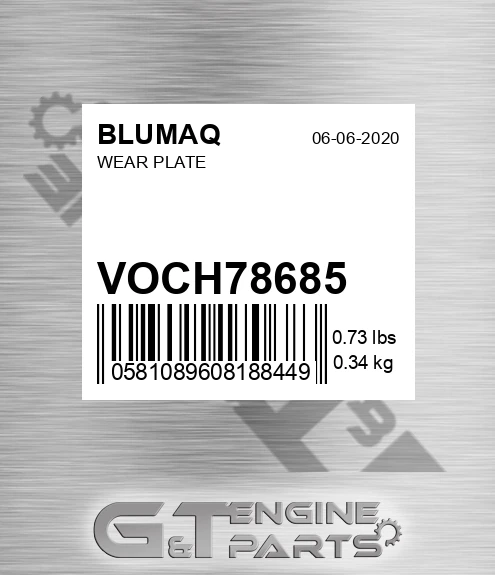 VOCH78685 Wear Plate for BLUMAQ