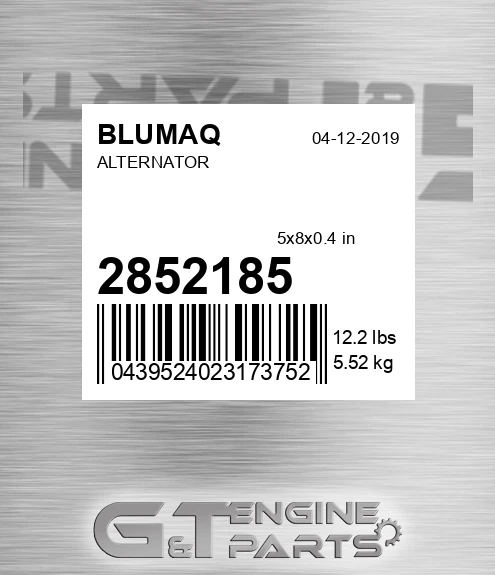 2852185 BLUMAQ Alternator