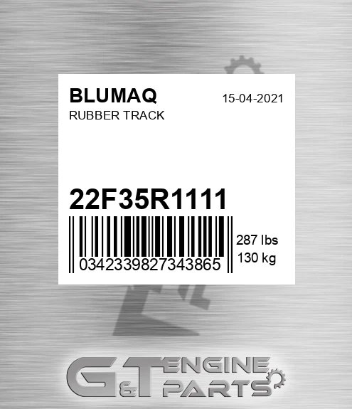 22F-35-R1111 Rubber Track for BLUMAQ