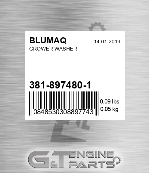 381-897480-1 Grower Washer for BLUMAQ