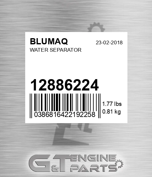 12886224 Water Separator for BLUMAQ