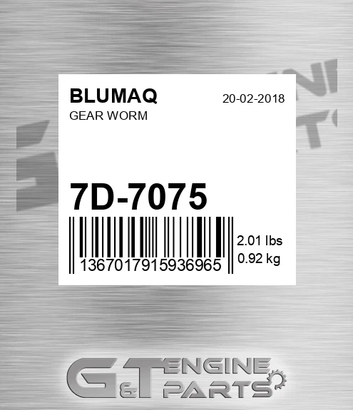 7D-7075 Gear Worm