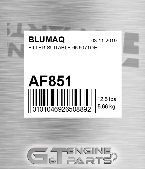 AF851 Filter Suitable 6n6071oe