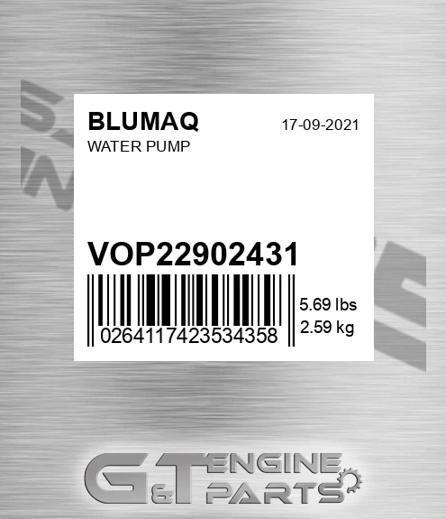 VOP22902431 Water Pump for BLUMAQ