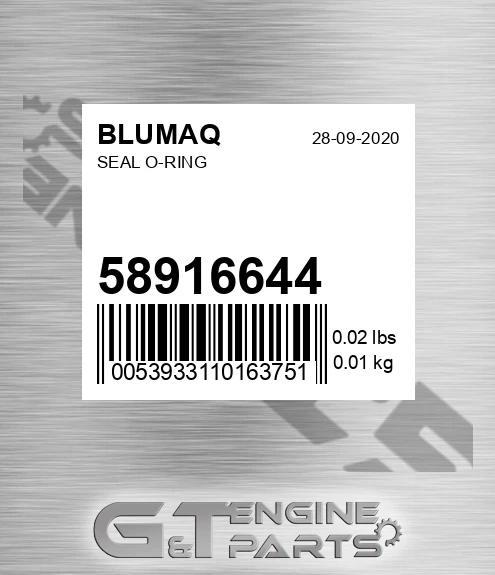 58916644 Seal O-ring for BLUMAQ