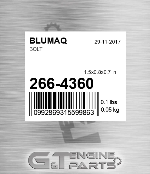 266-4360 Bolt for BLUMAQ