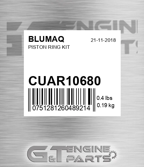 CUAR-10680 Piston Ring Kit for BLUMAQ