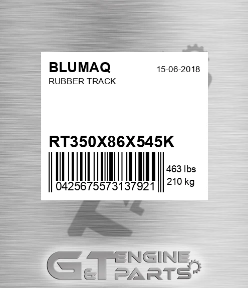 RT350X86X545K Rubber Track for BLUMAQ