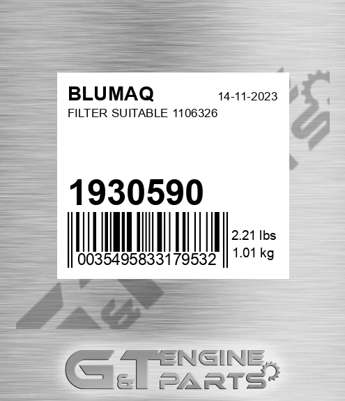 1930590 BLUMAQ Filter Suitable 1106326