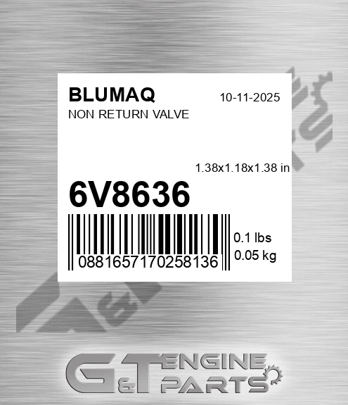 6V-8636 Non Return Valve for BLUMAQ