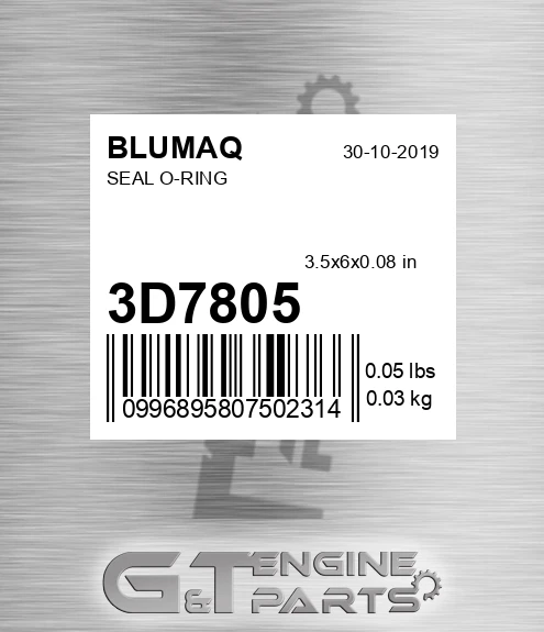 3D-7805 Seal O-ring for BLUMAQ