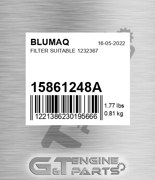 15861248A Filter Suitable 1232367 for BLUMAQ