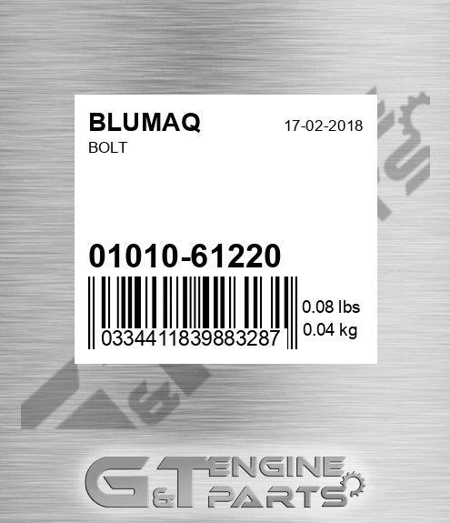 01010-61220 Bolt for BLUMAQ
