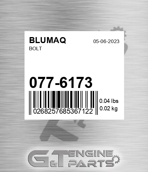 077-6173 Bolt for BLUMAQ