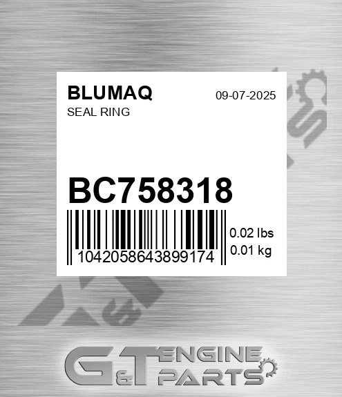 BC75831-8 Seal Ring for BLUMAQ