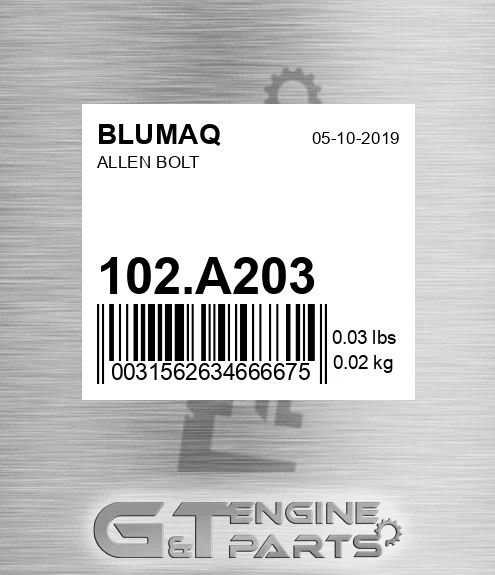 102.A203 Allen Bolt for BLUMAQ