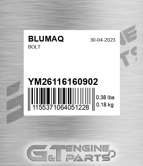YM26116-160902 Bolt for BLUMAQ