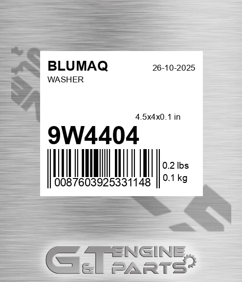9W-4404 Washer for BLUMAQ