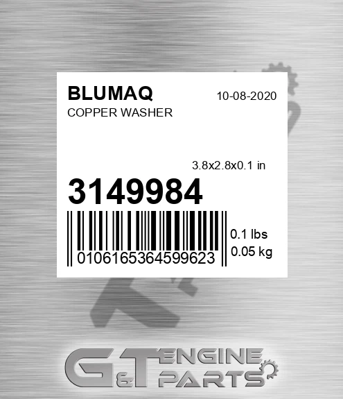 314-9984 Copper Washer for BLUMAQ