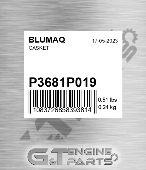P3681P019 Gasket for BLUMAQ
