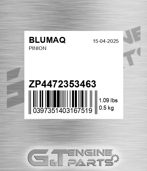 ZP4472353463 BLUMAQ Pinion