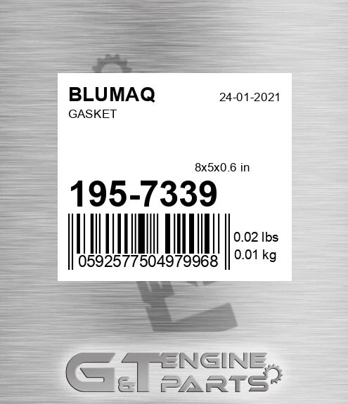195-7339 Gasket for BLUMAQ