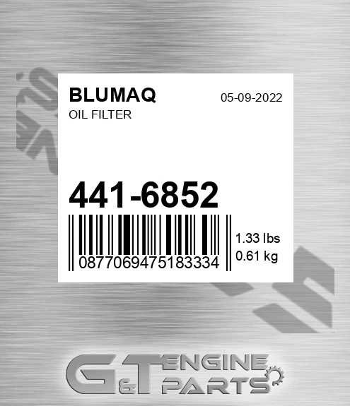 441-6852 Oil Filter for BLUMAQ