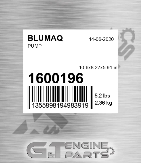 160-0196 Pump for BLUMAQ