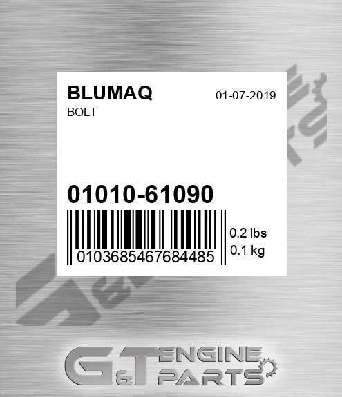 01010-61090 Bolt for BLUMAQ