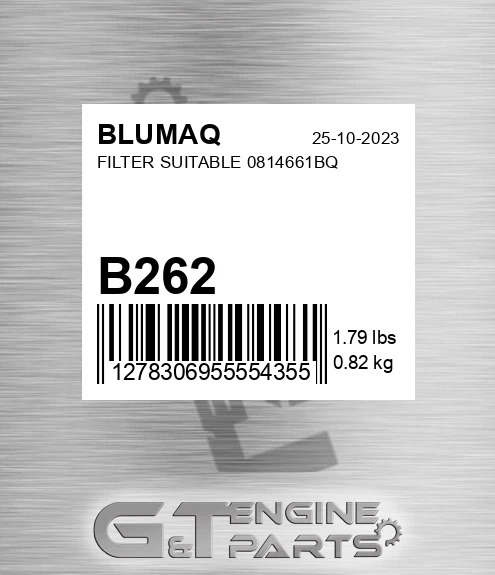 B262 Filter Suitable 0814661bq