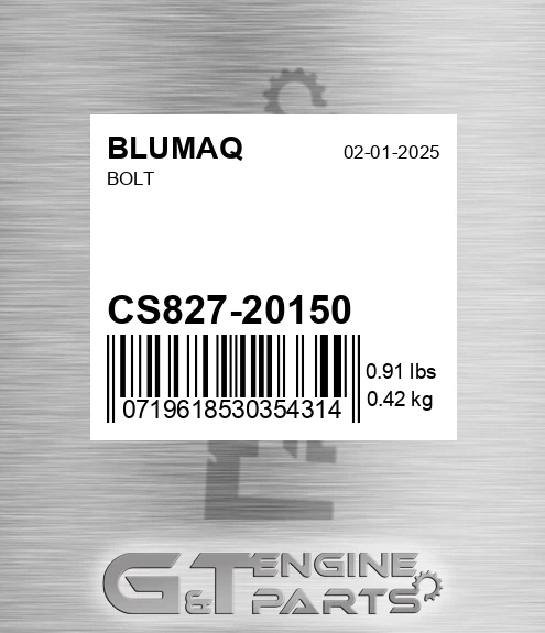 CS827-20150 Bolt for BLUMAQ