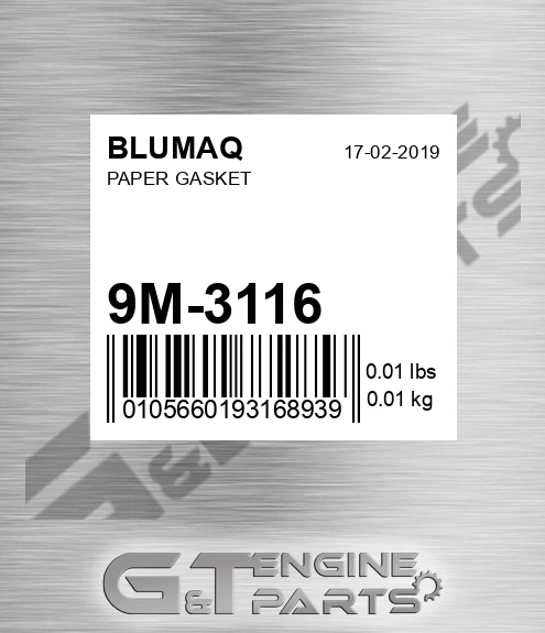 9M-3116 Paper Gasket for BLUMAQ